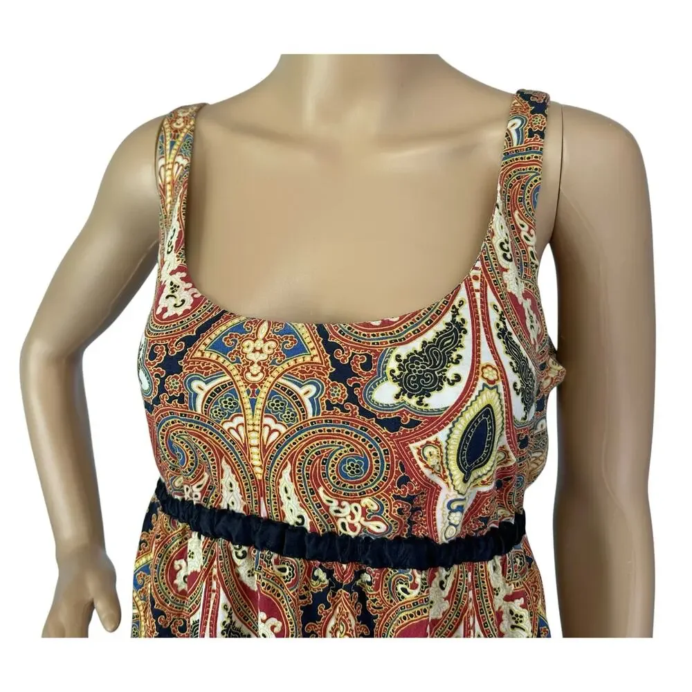 J. Crew Cotton Paisley Empire Peplum Top 97140 Size L
